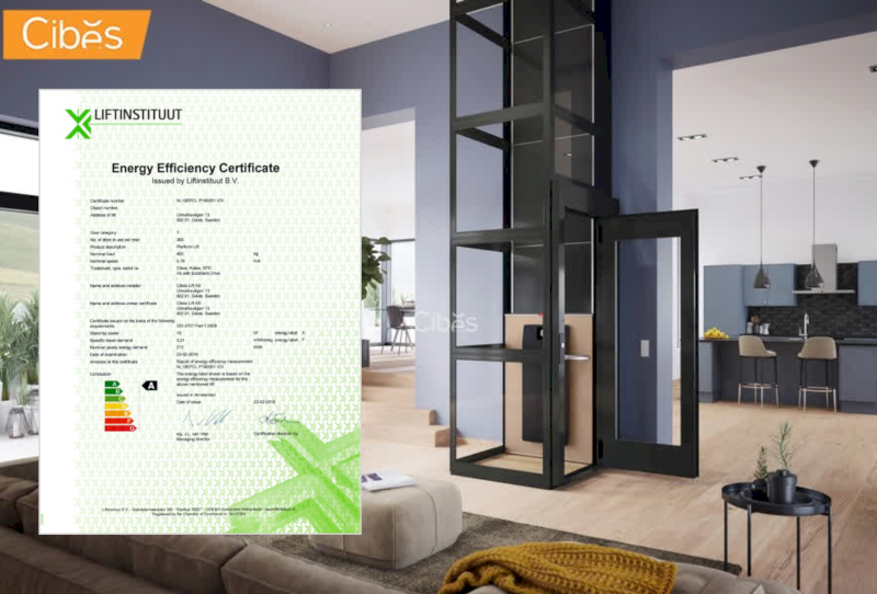 Chứng chỉ tiết kiệm năng lượng chuẩn châu Âu của thang máy Cibes